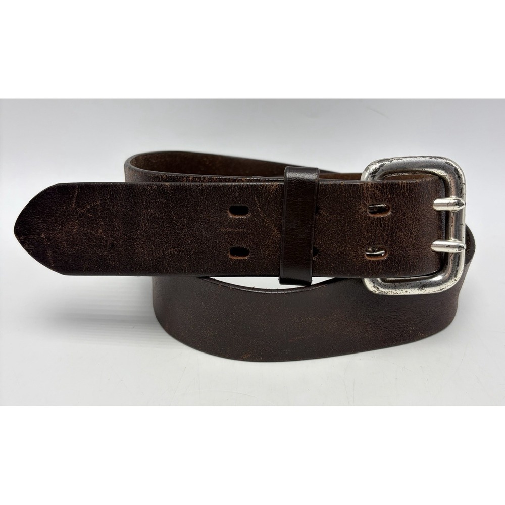 Vintage Express Black Leather Belt Medium 90s